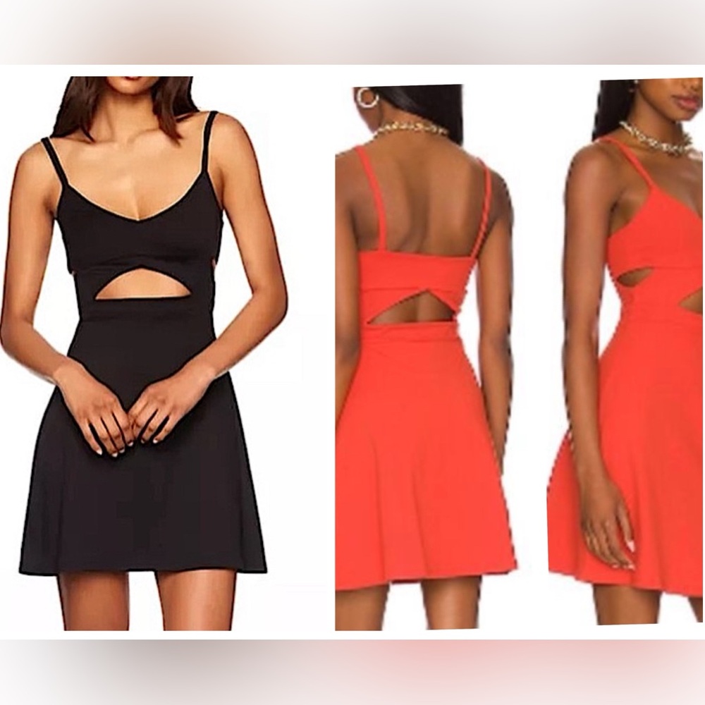 SUSANA MONACO X FRONT & BACK CUTOUT A-LINE DRESS BLACK SIZE MEDIUM NWT